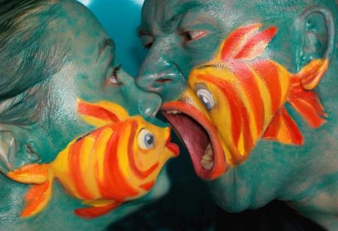 human and fish making love