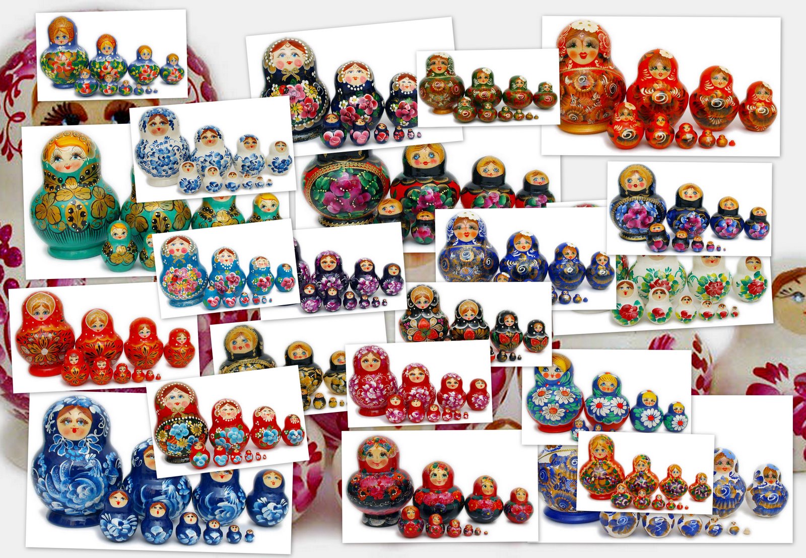 Matryoshka Store News Floral 10 piece Babushka Dolls