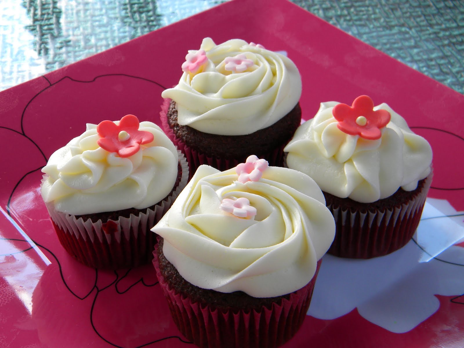 Occasional Cookies Cupcakes with Gum Paste Flowers