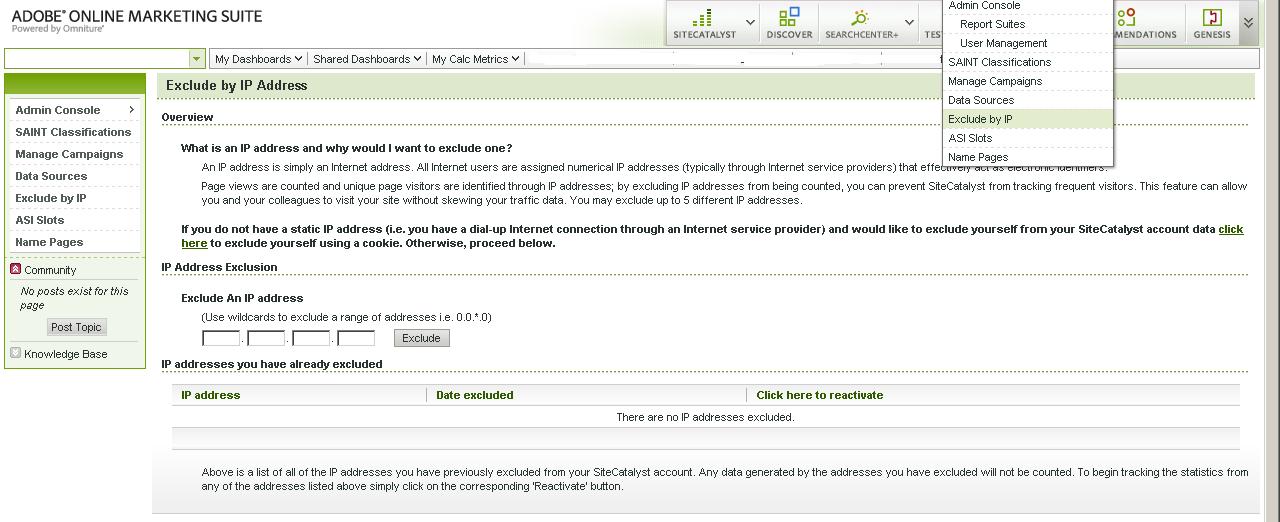 How to exclude yourself from being tracked in SiteCatalyst Omniture
