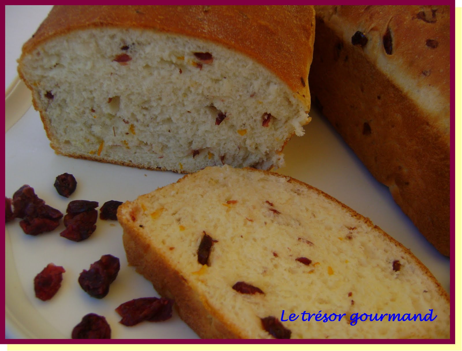 LE TRÉSOR GOURMAND PAIN AUX CANNEBERGES ET À L'ORANGE LE TRÉSOR GOURMAND PAIN AUX CANNEBERGES ET À L'ORANGE