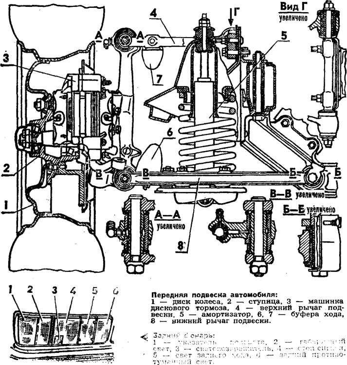 Передняя подвеска газ 24 схема