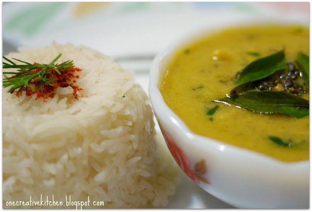 Kadhi Chawal (Yogurt Curry with Rice) by My Creative Flavors