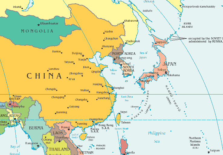 map of east asia