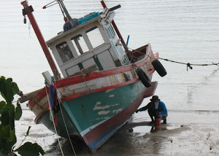 Boat at Cape Panwa near Phuket Aquarium