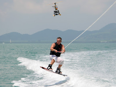 Helicam getting wakeboarding images
