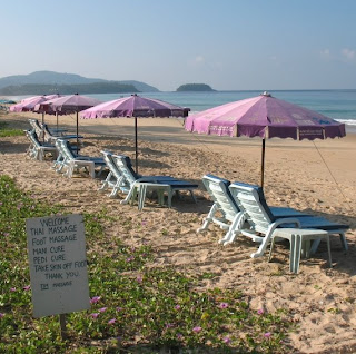 Vacant beach chairs, Karon Beach, 4th November