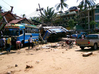 Bus at Patong Beach, photo taken 27 December 2004