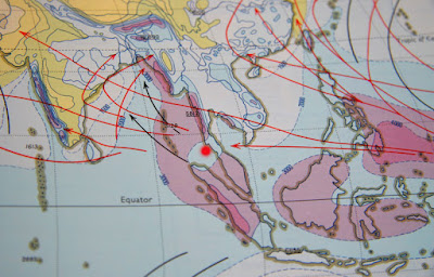 Detail of precipitation map showing Phuket location