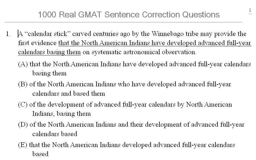 GMAT Preparation Study At Home 1000 Real Gmat Sentence Correction