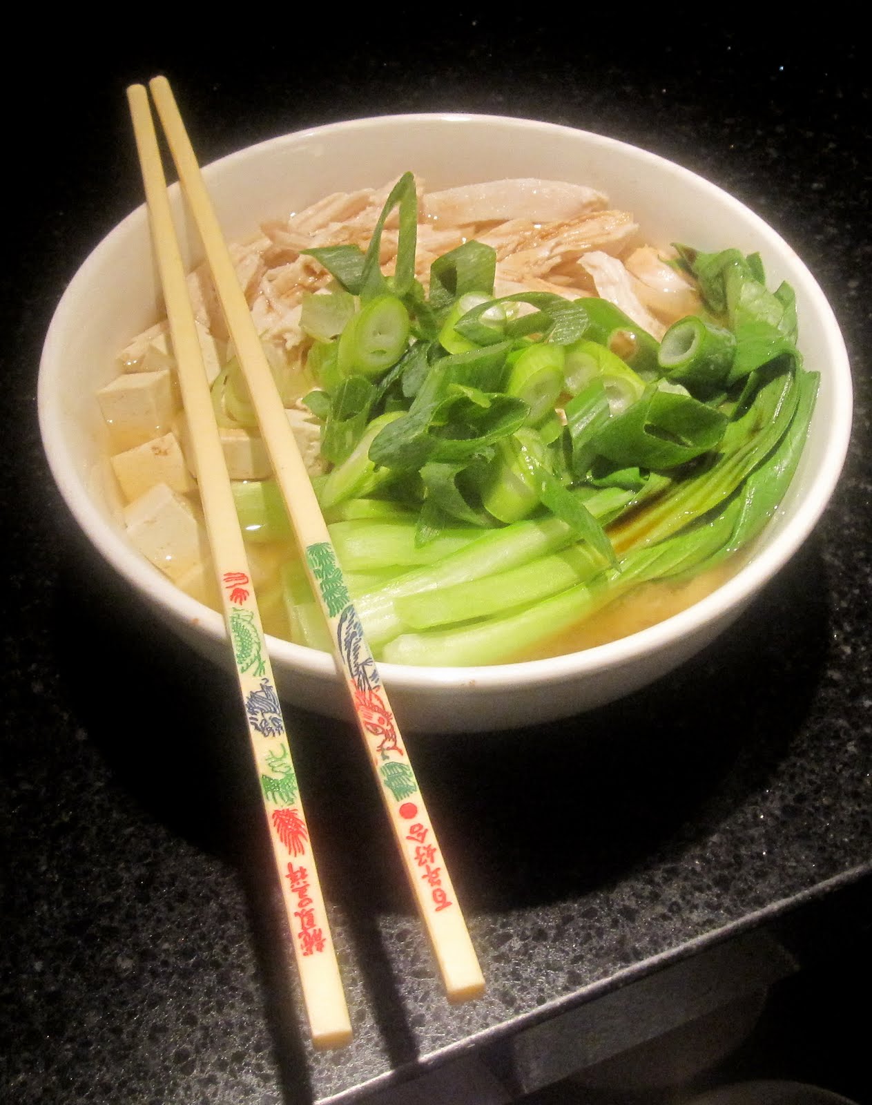 Bubbles n Squeaks Miso Soup with Tofu, Chicken &Udon