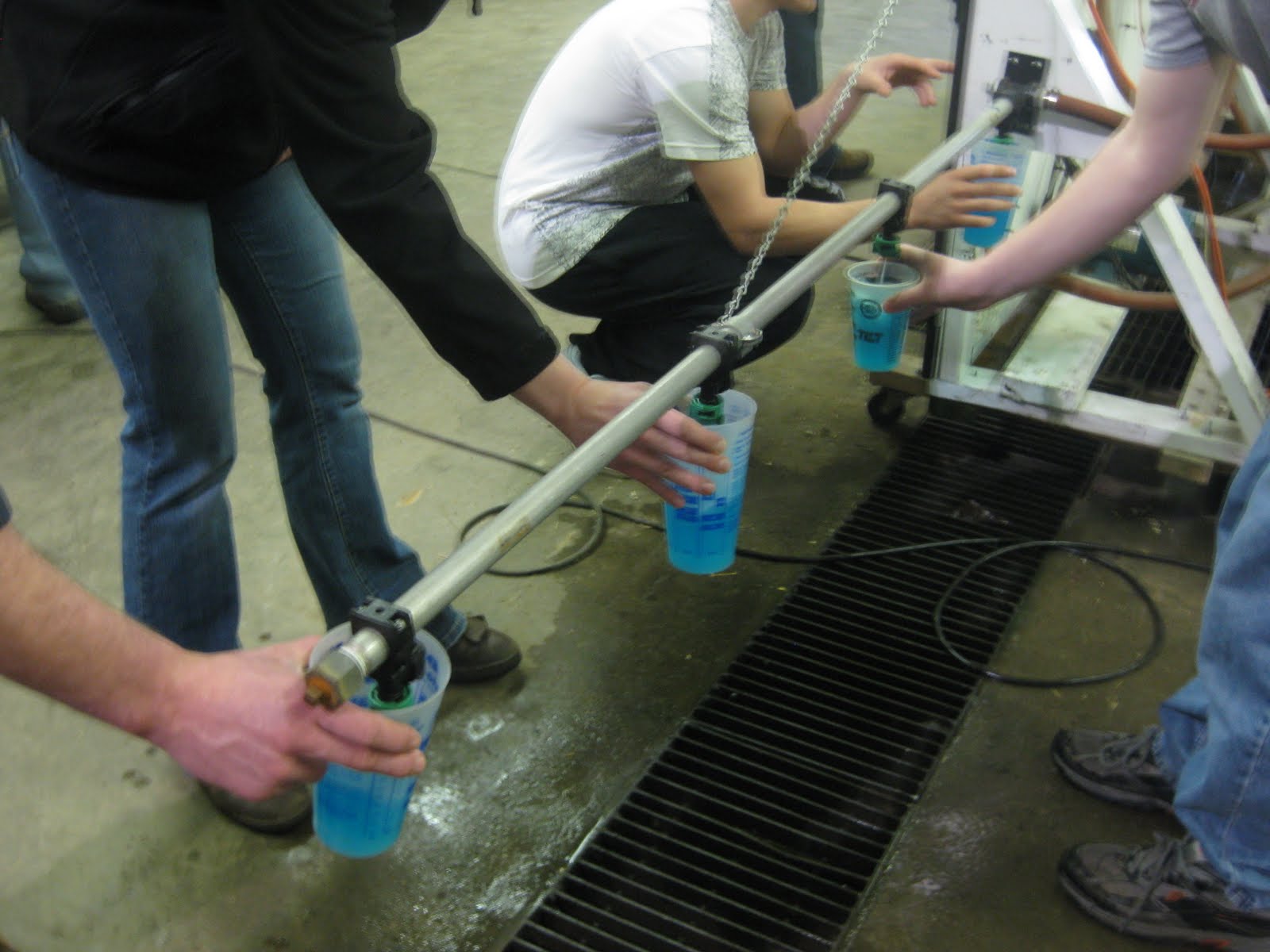 Lakeland College Crop Technology Program Sprayer Nozzle Testing in Class