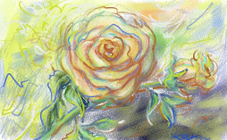 roses done with "oil pastel"
