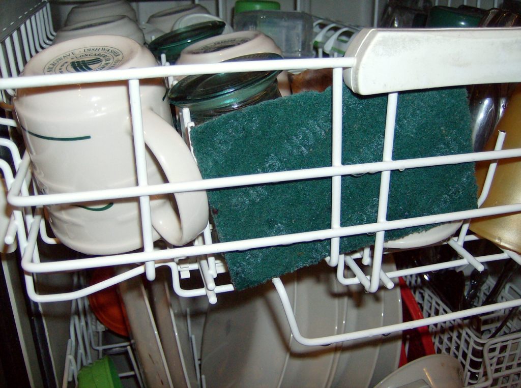 Washing a Scouring Pad in the Dishwasher Premeditated Leftovers™