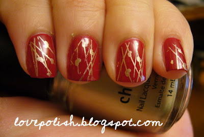 OPI Little red Wagon Holiday Nails konad