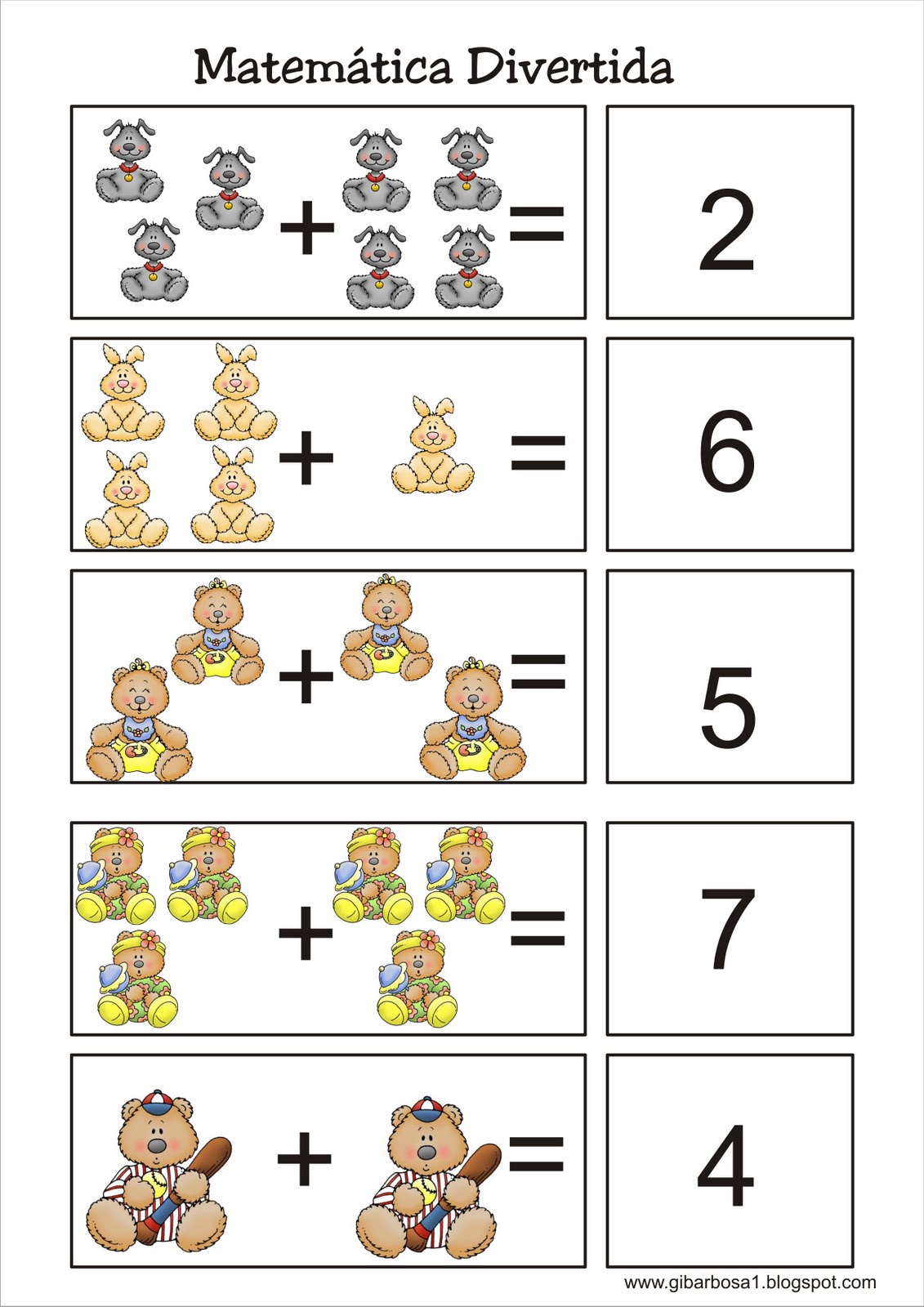 Atividades de matemática divertidas para as crianças