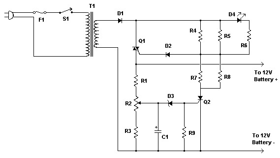 12V Lead Acid Battery Charger Automatic Circuit - Electronic Circuit