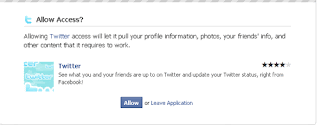 facebook twitter application
