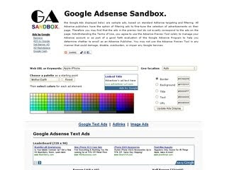  yang memungkinkan kita melihat  preview iklan apa yang sekiranya mungkin akan muncul pada GA-SANDBOX: GOOGLE ADSENSE SANDBOX