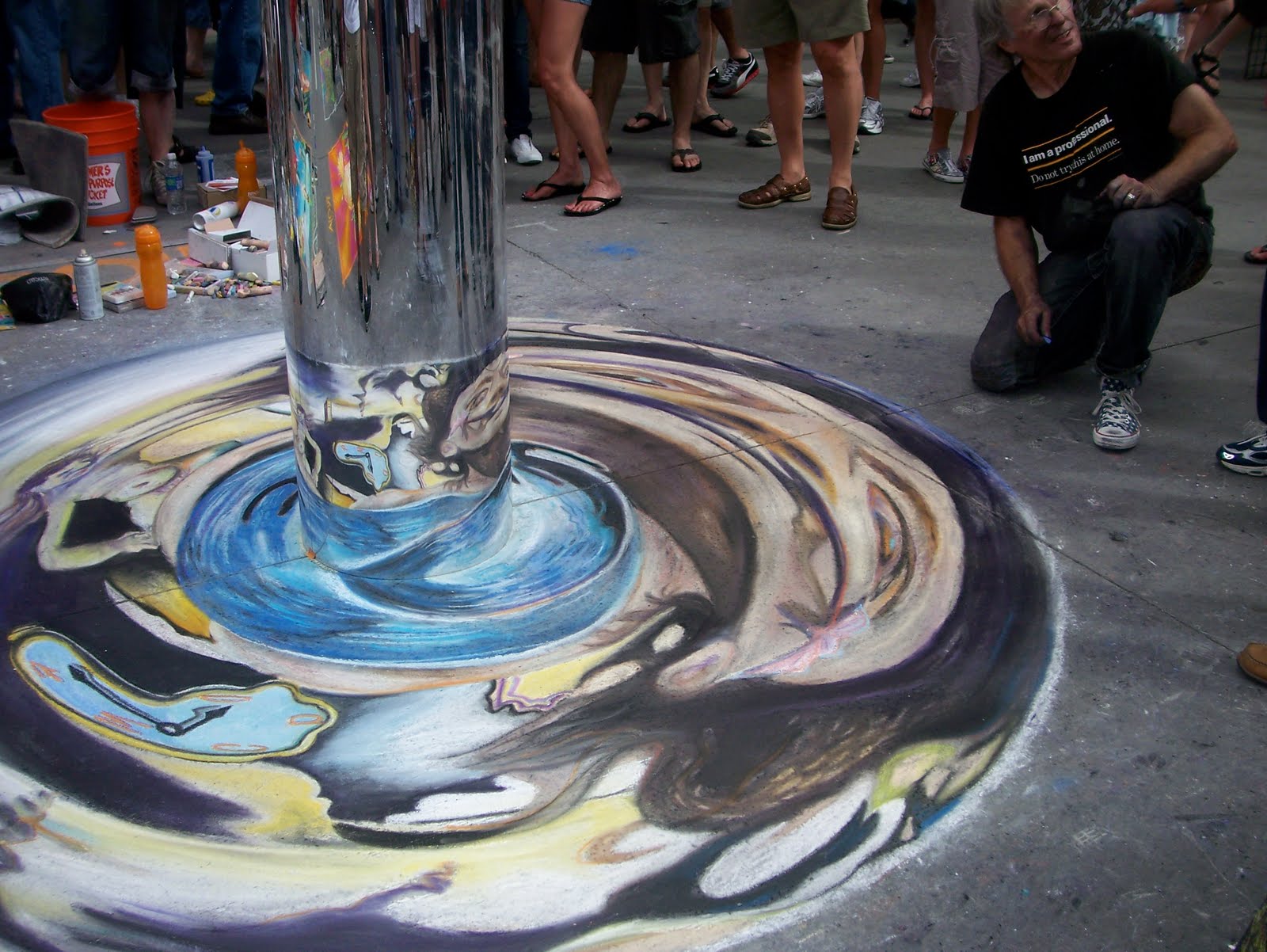 Chris, Sarah and Baby G Chalk Art Festival