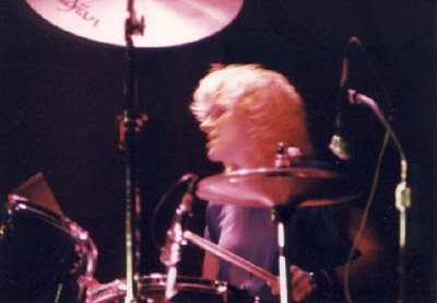 photograph of Wednesday Week drummer, Kelly Callan, 1987