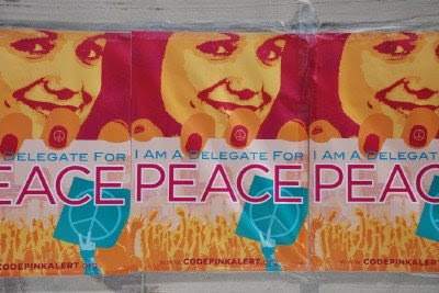 I am a delegate for peace flyers in Denver's Civic Center Park