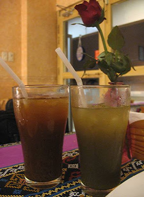 tamarind iced tea and sugarcane juice