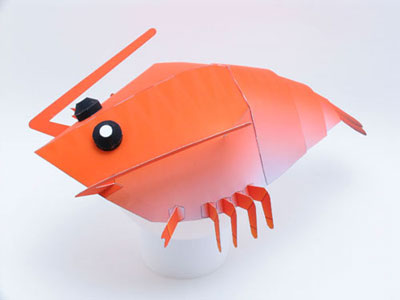Pepakura Corner: DIY Prawn & Shrimp Hat Paper Toy