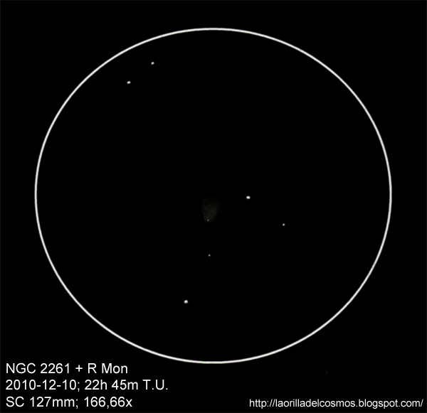 observaci�n visual de la NGC-2261 Nebulosa variable de Hubble