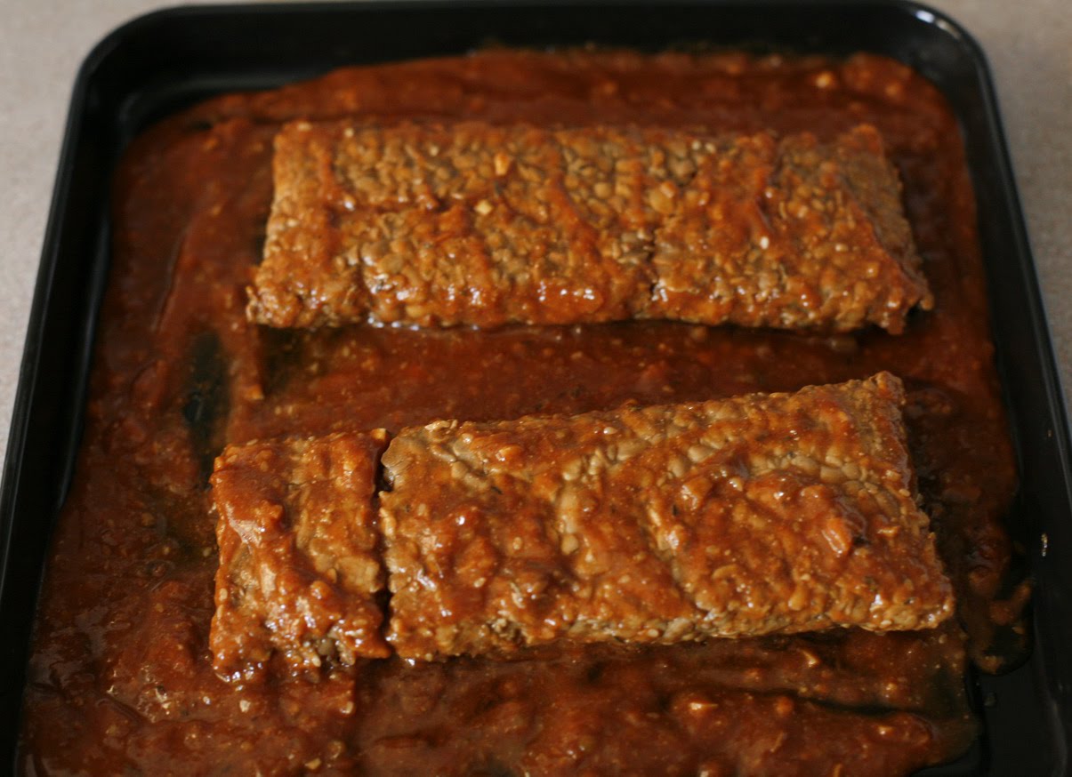 go vegan meow! Korean Style Barbecue Tempeh over Noodle Salad