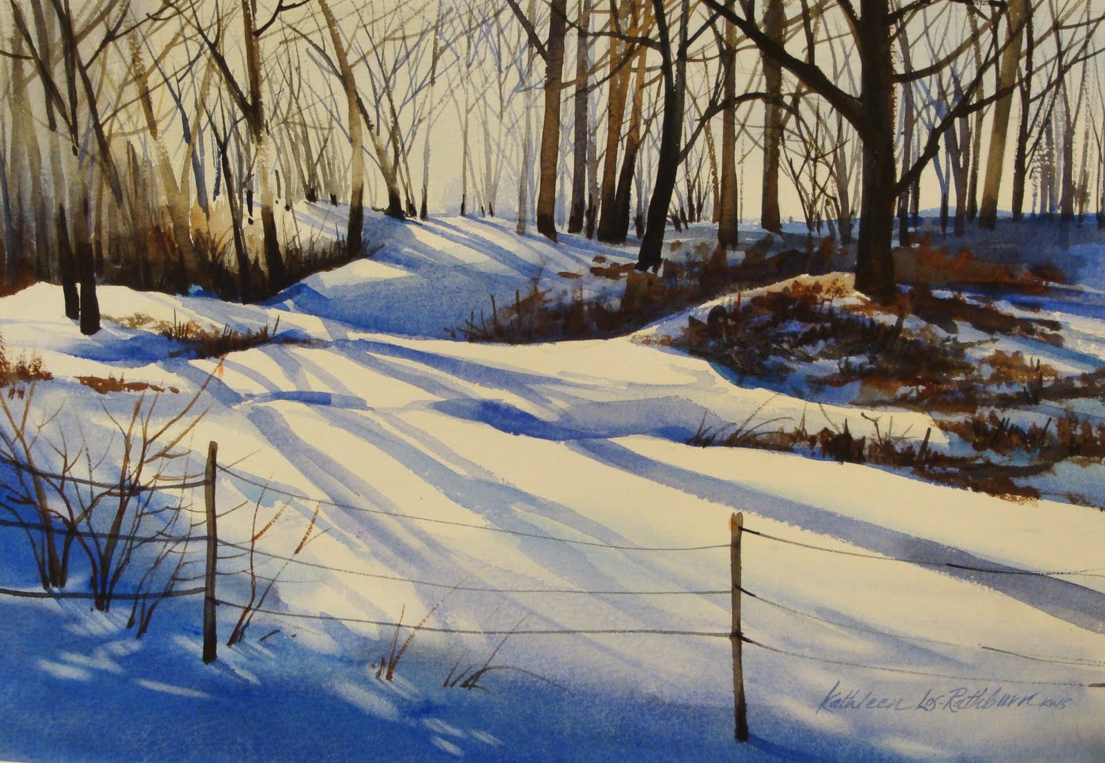 Kathy Los-Rathburn, watercolorist: Winter in Indiana1600 x 1105