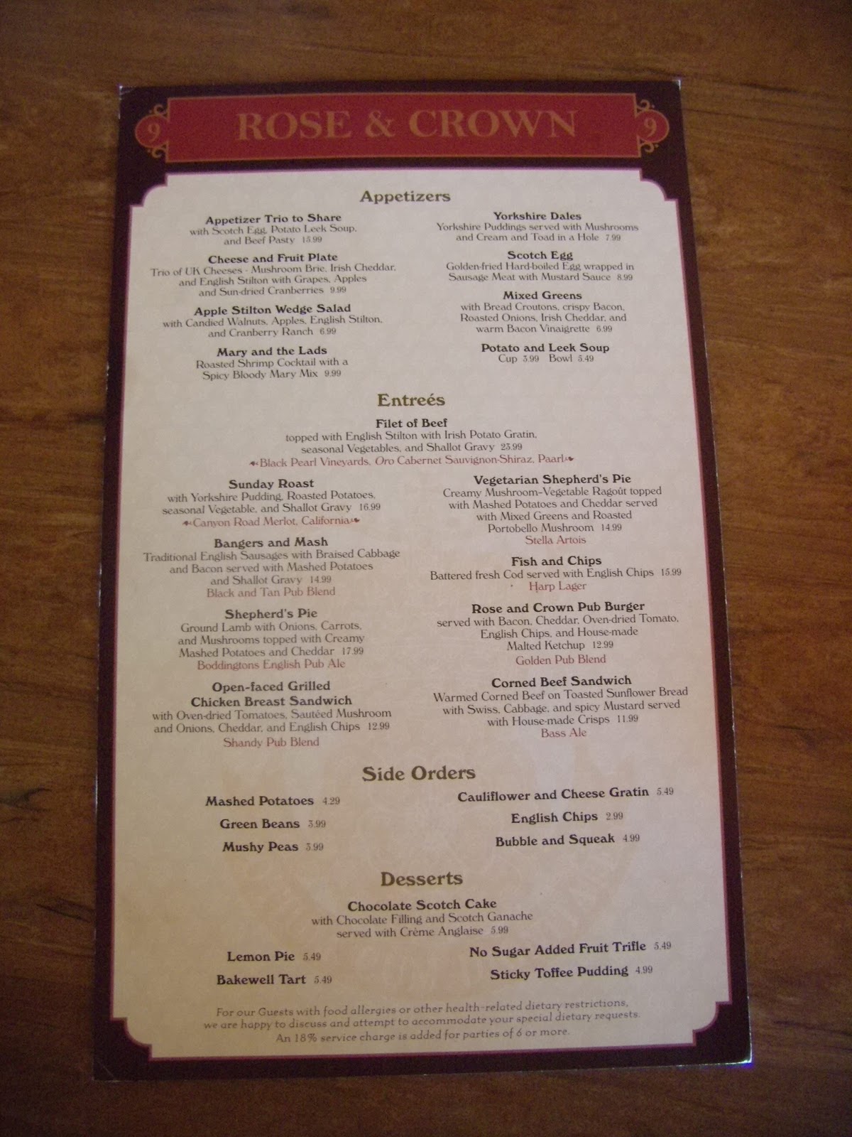 Williams Family Dining at The Rose & Crown