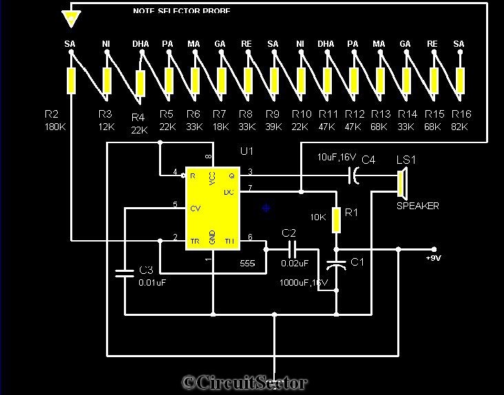 Electronic Harmonium Using 555 | Top Circuits