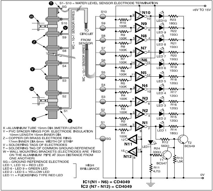 Water Tank Level Meter | Top Circuits