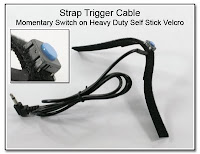 LT1004A: Strap Trigger Cable - Tactile 'Raised' Momentary Switch on Heavy Duty Self Stick Velcro