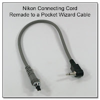 SC1051: Nikon connecting Cord Remade to a Pocket Wizard Cable with a Right Angle Mini Plug
