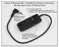 CP1006: Canon IR Remote (RC-1) Mod for External Pocket Wizard Connection - Remote Start Canon 7D Movie Mode or Still Image