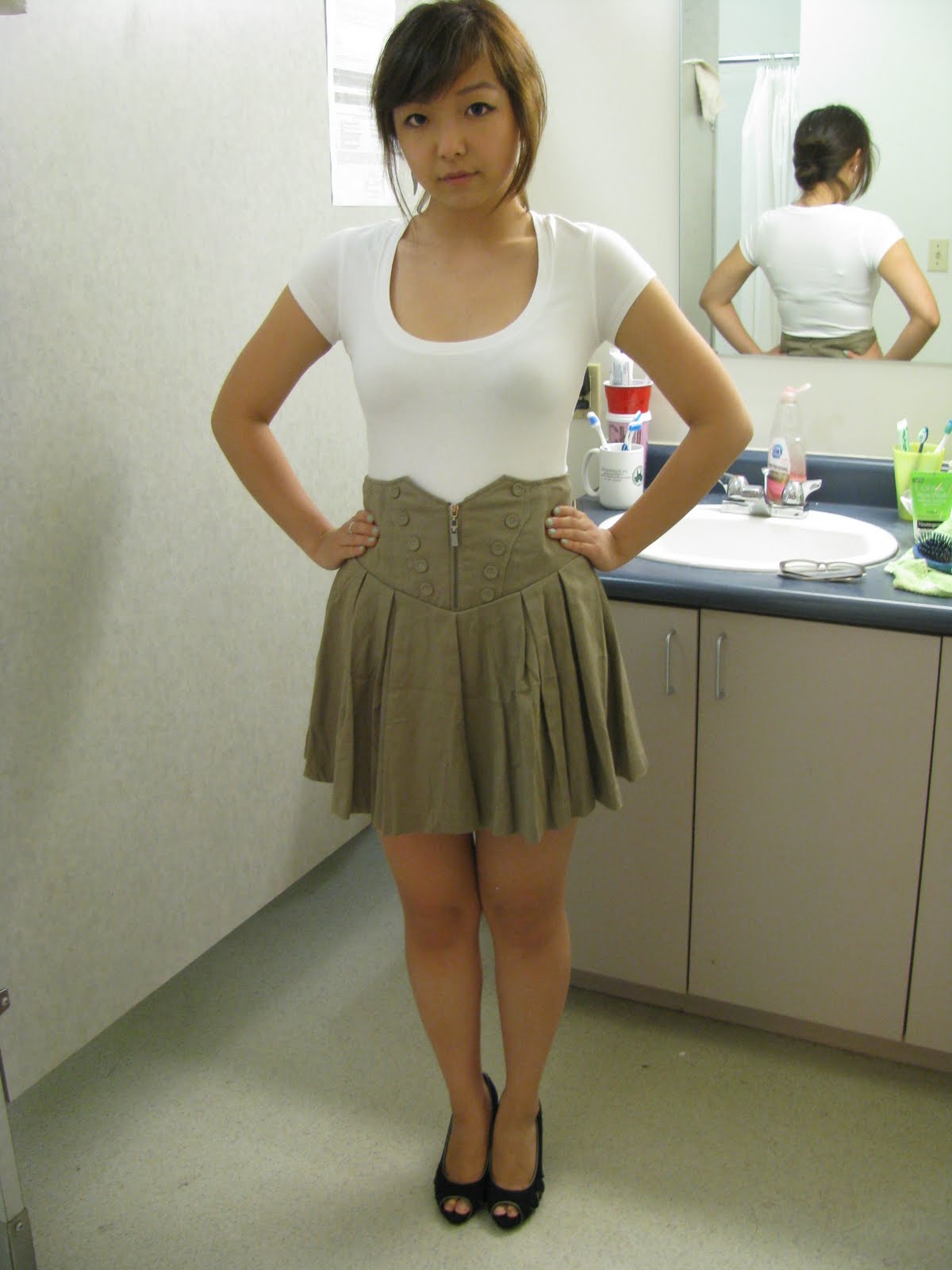 Tan skirt xd top