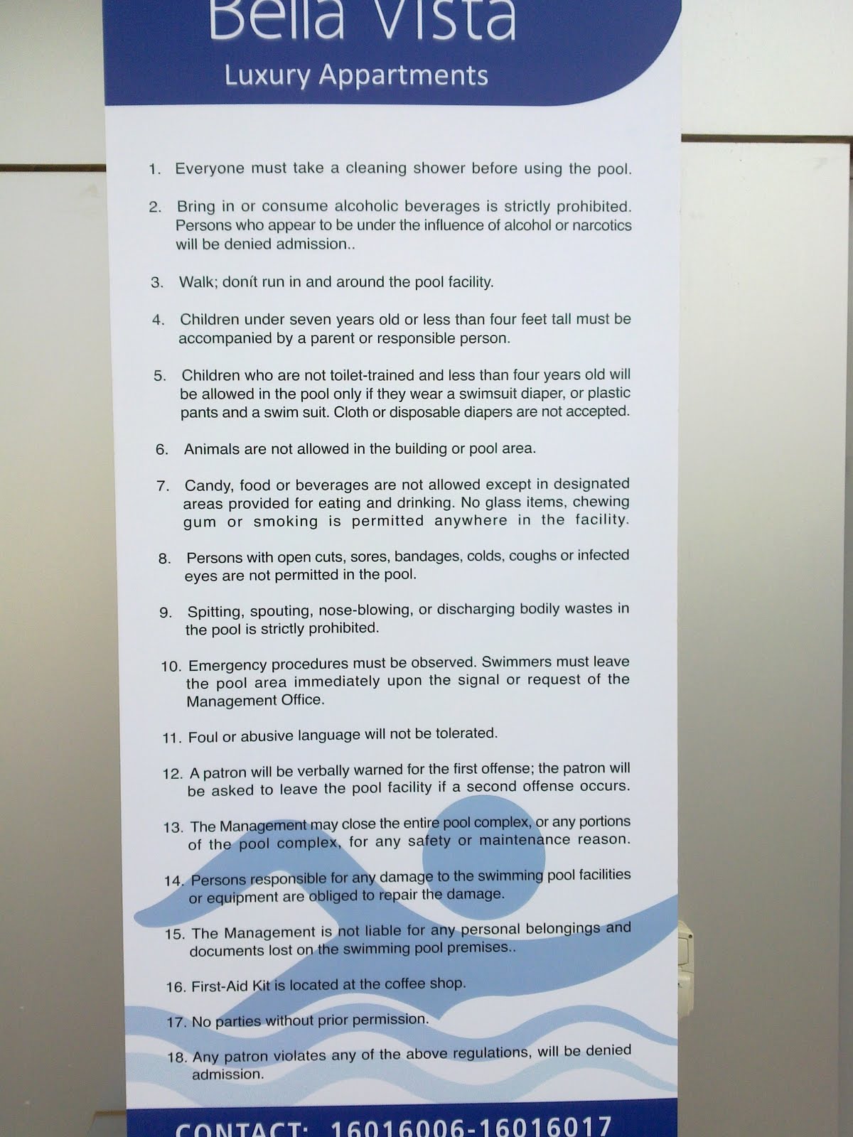 Tracey Harkness New Apartment Pool Rules