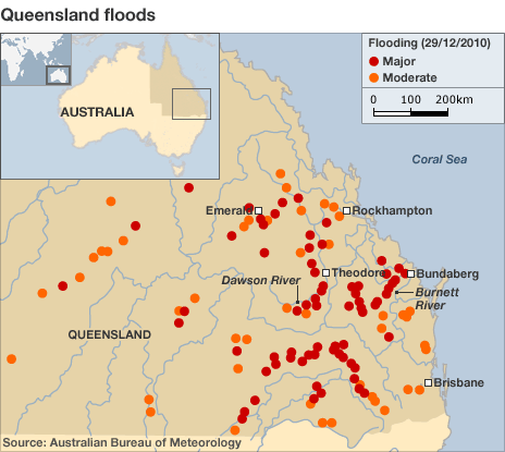 Qld Floods 2010. Qld Floods : RED rain