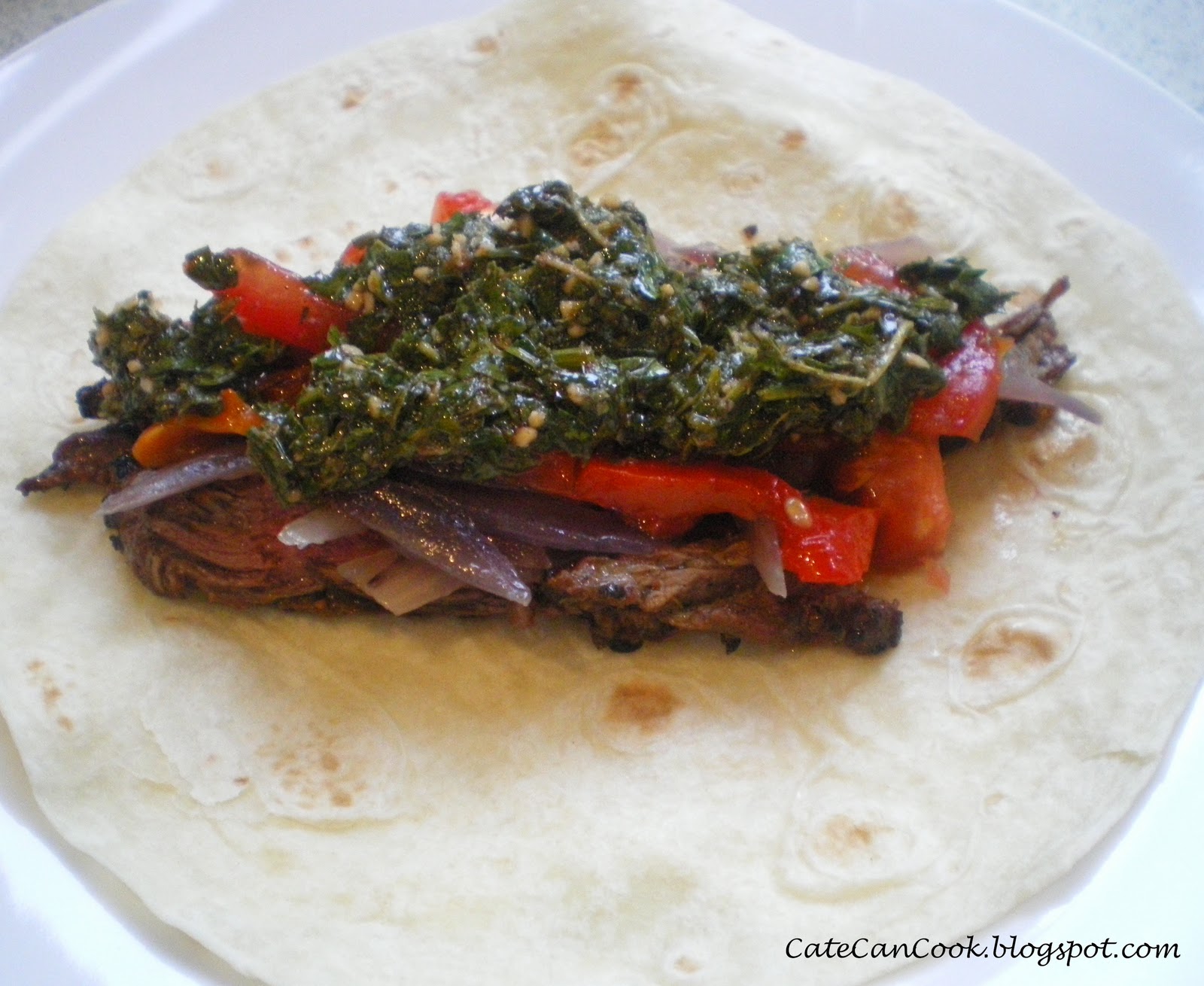 Cate Can Cook, So Can You!! BBQ Mexican Fajitas with Chimichurri Sauce