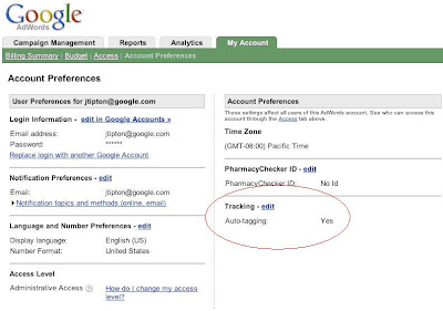 Adwords keyword deals url