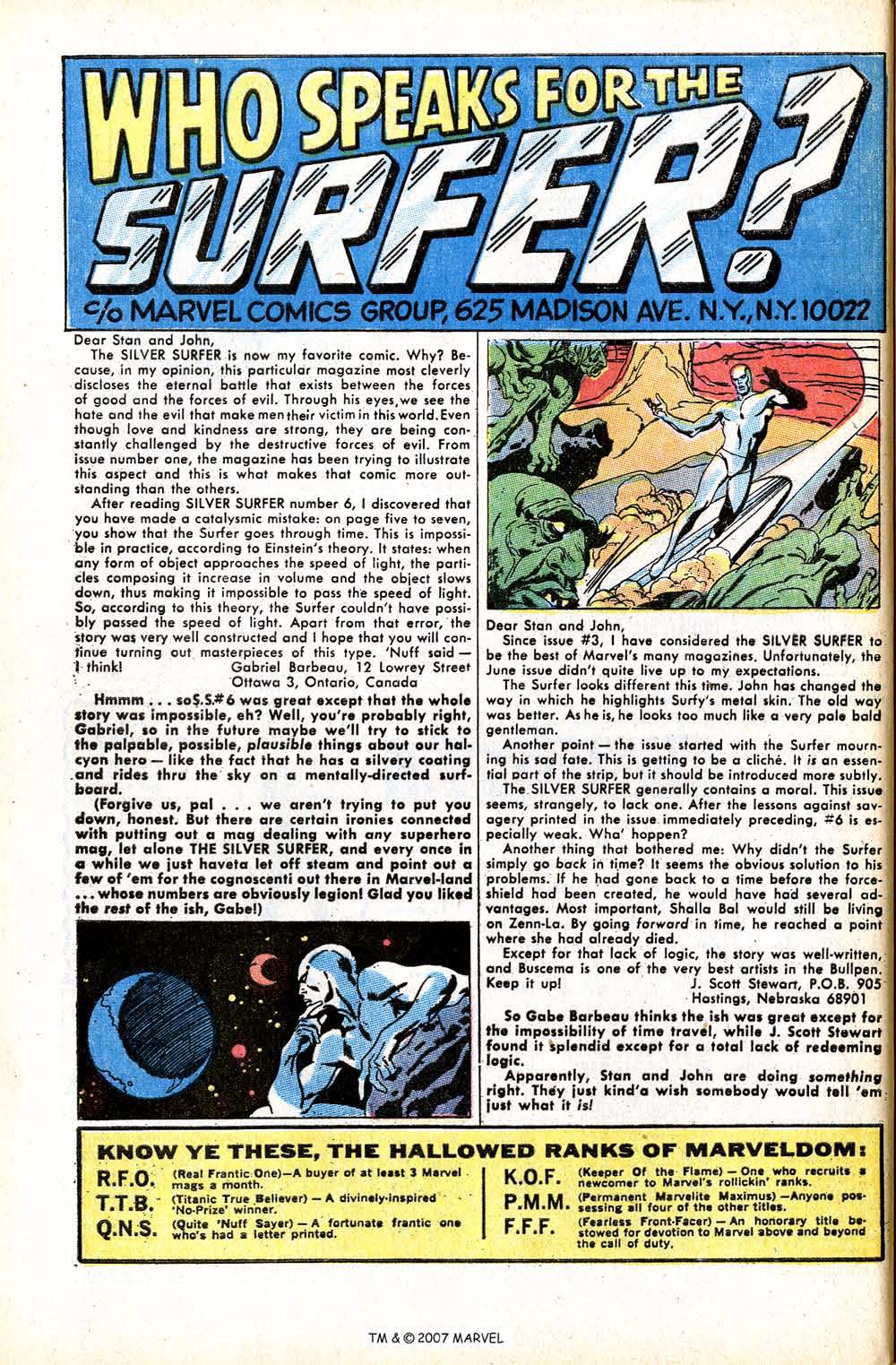 Read online Silver Surfer (1968) comic -  Issue #8 - 32