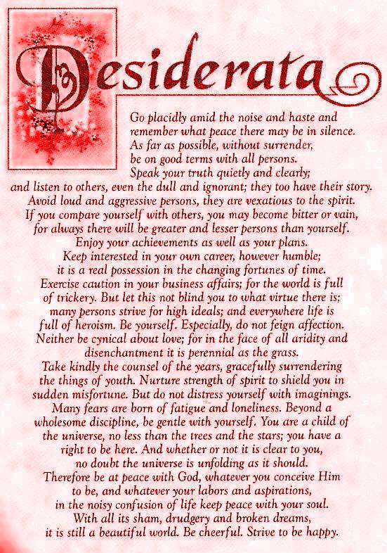 What Does Desiderata All About