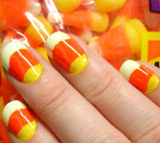 Polishology: Halloween Candy Corn Nails