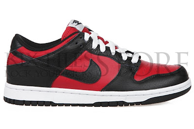 nike red black dunks