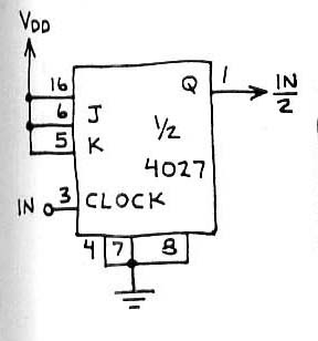 circuit 4027 divide by 2 counter|Electronic Design|Schematic Circuit