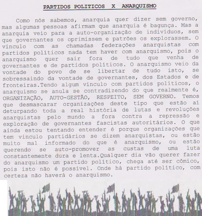 PARTIDOS POLÍTICOS X ANARQUISMO