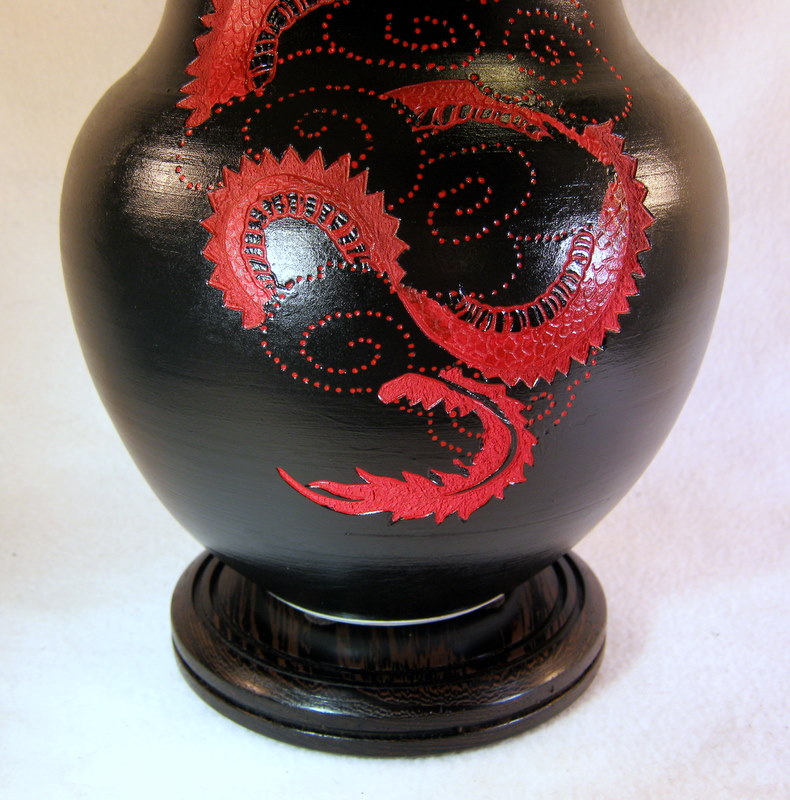Dragon Vase urn by TooTall's Pottery
