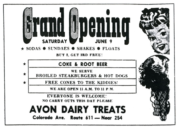 Brady's Bunch of Lorain County Nostalgia Avon Dairy Treat 1956 Grand